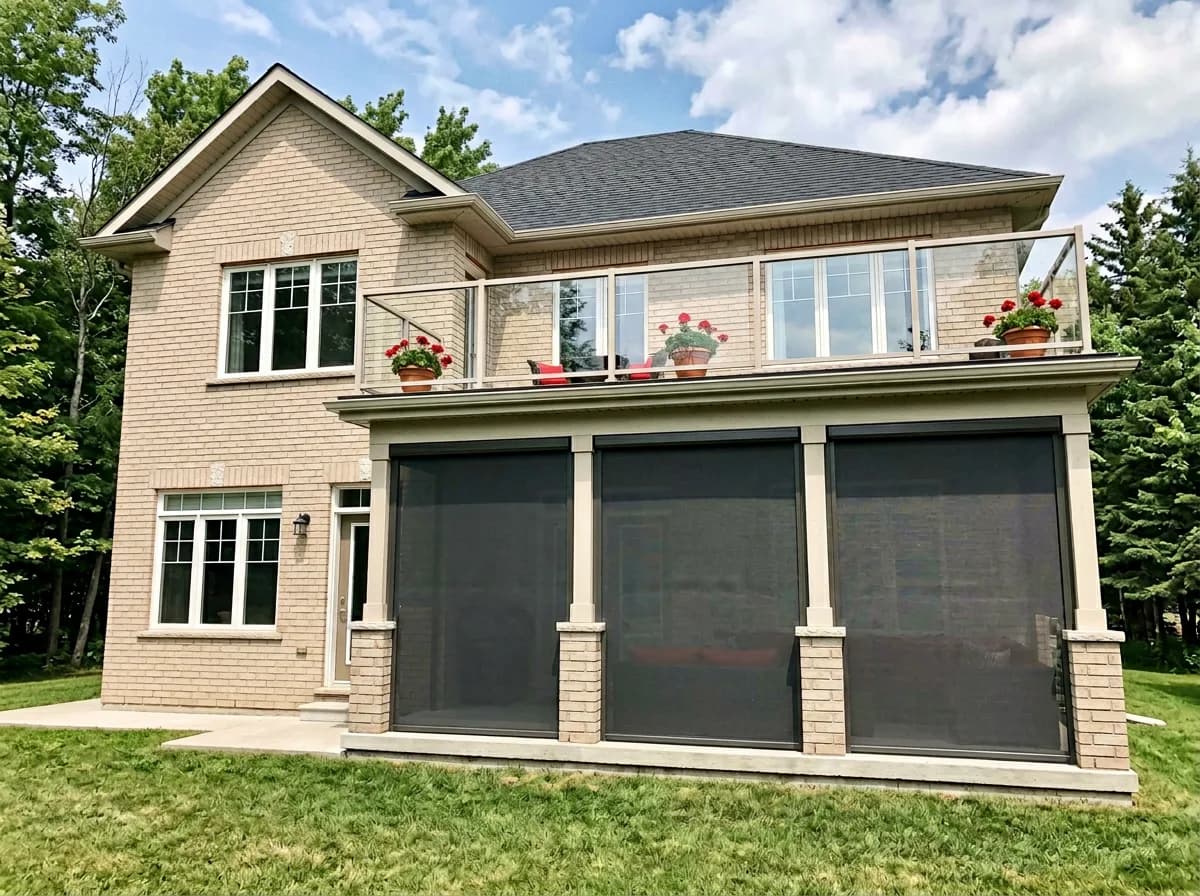 Outdoor Sun Shades installed in Oakville, Ontario